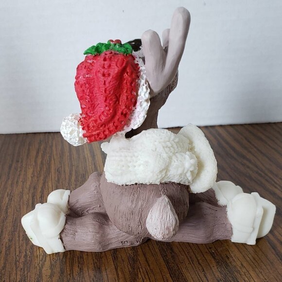 5 Inch Hand Painted Resin Ice Skating Moose Figurine - Picture 3 of 4